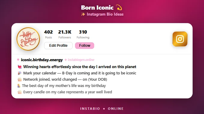 Instagram Birthday Bio Ideas
